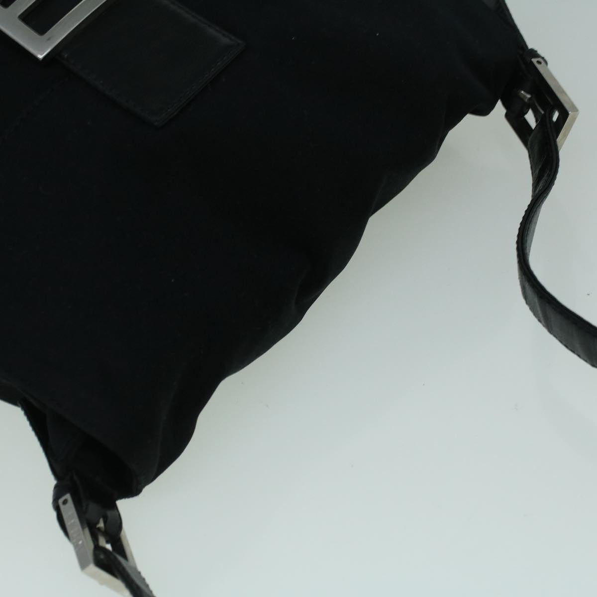 FENDI Mamma Baguette Shoulder Bag Nylon Black 60359