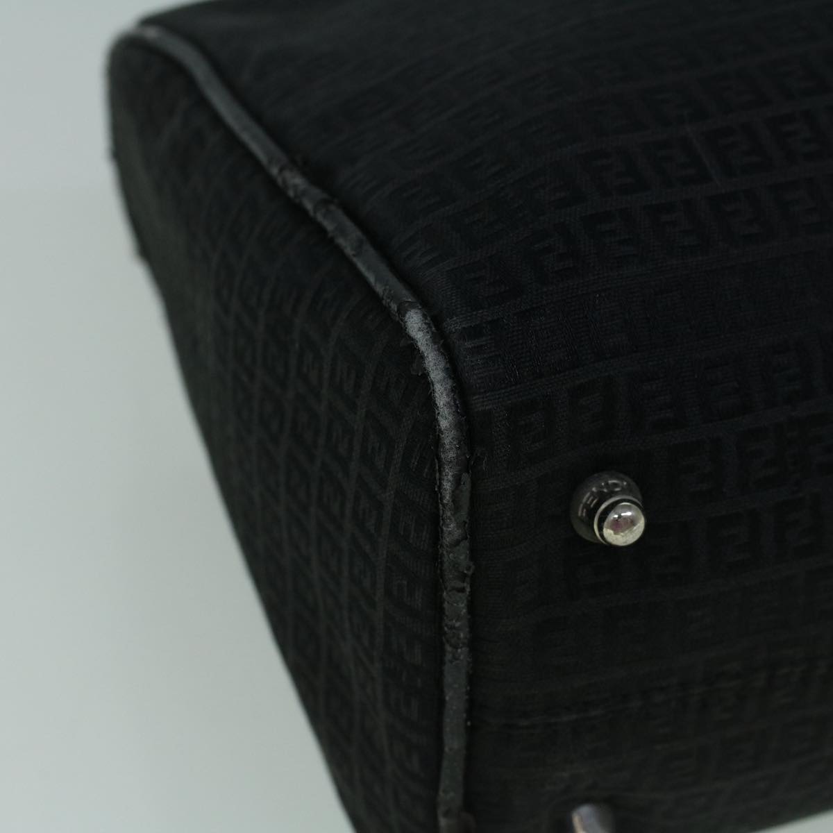 FENDI Zucchino Canvas Tote Bag Black 60395
