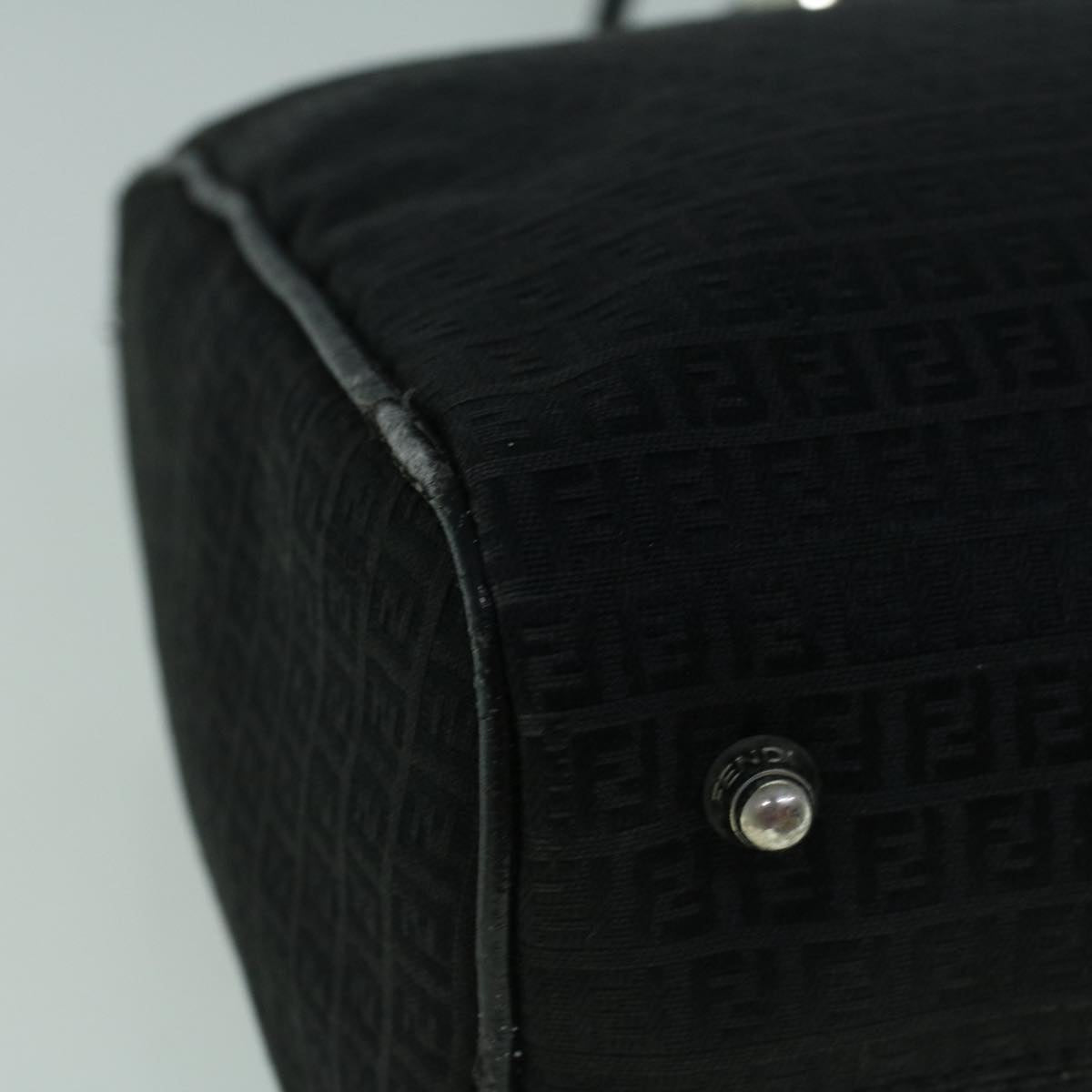 FENDI Zucchino Canvas Tote Bag Black 60395