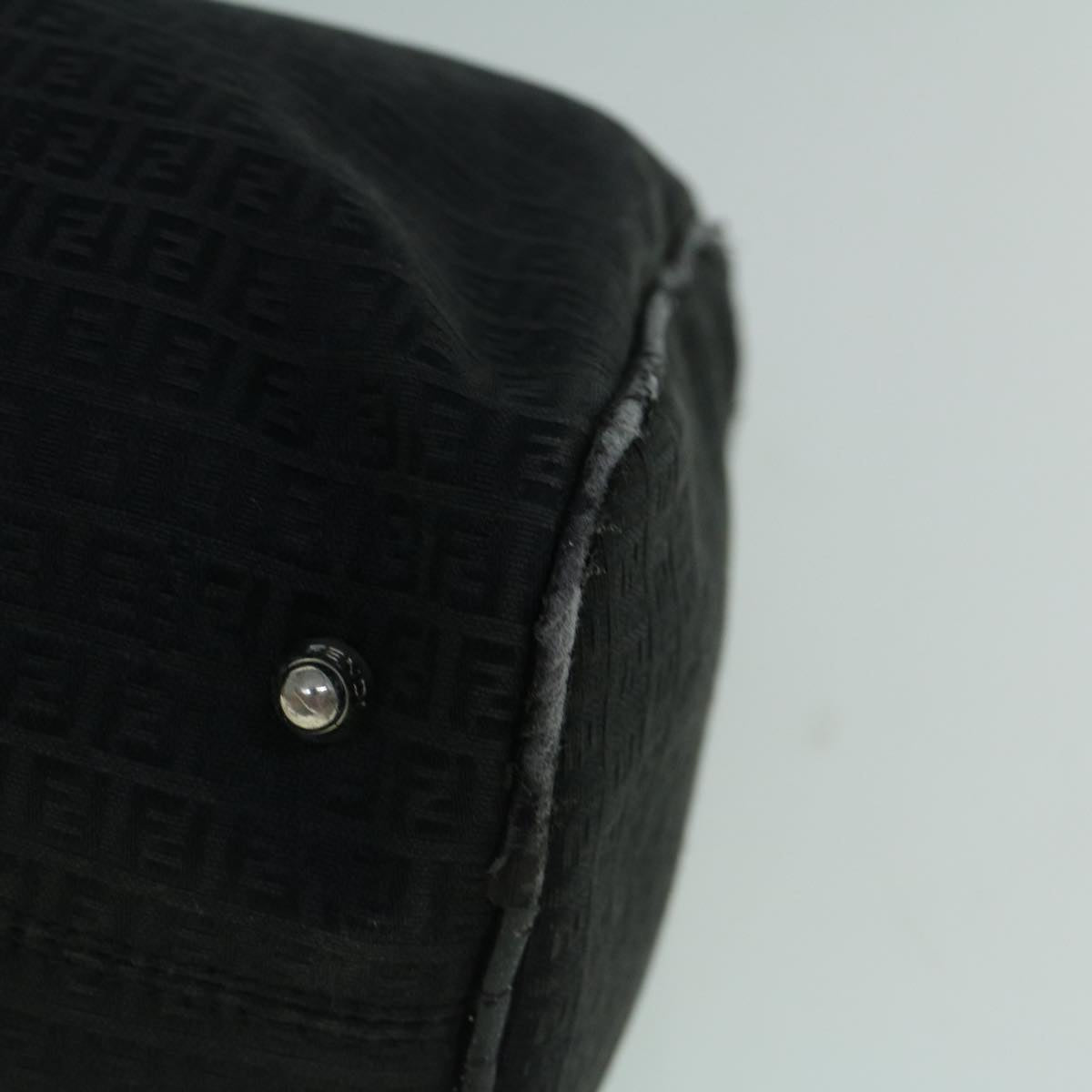 FENDI Zucchino Canvas Tote Bag Black 60395