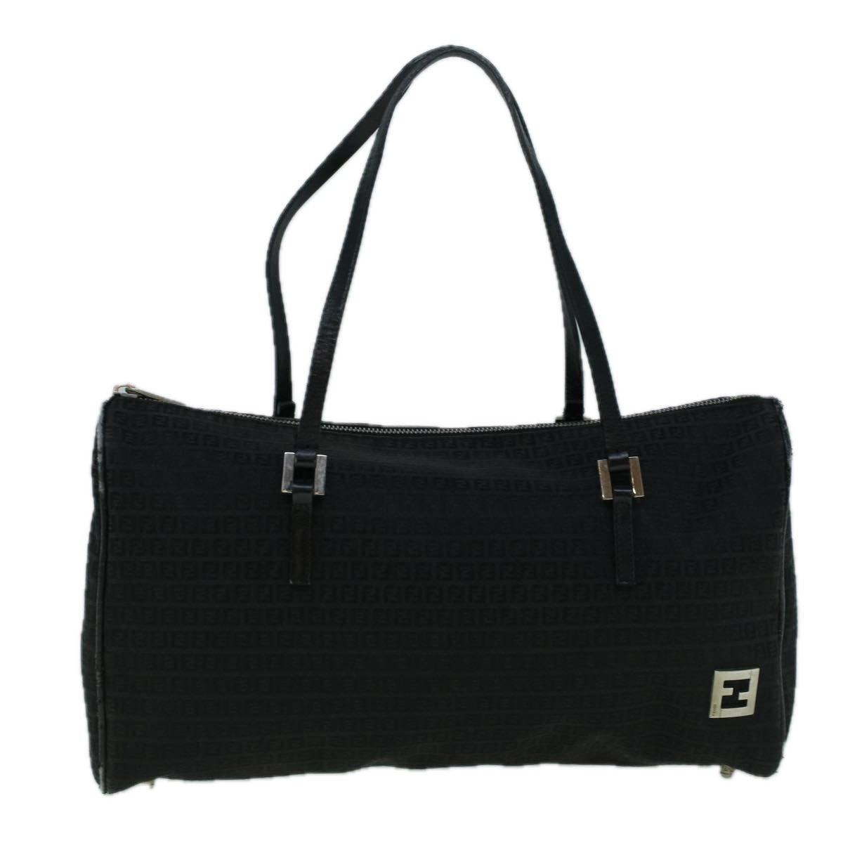 FENDI Zucchino Canvas Tote Bag Black 60395
