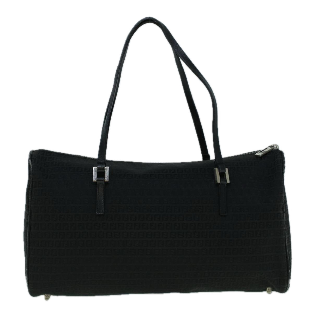 FENDI Zucchino Canvas Tote Bag Black 60395
