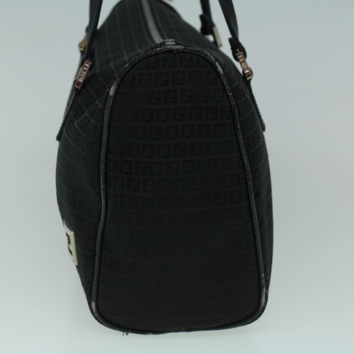 FENDI Zucchino Canvas Tote Bag Black 60395