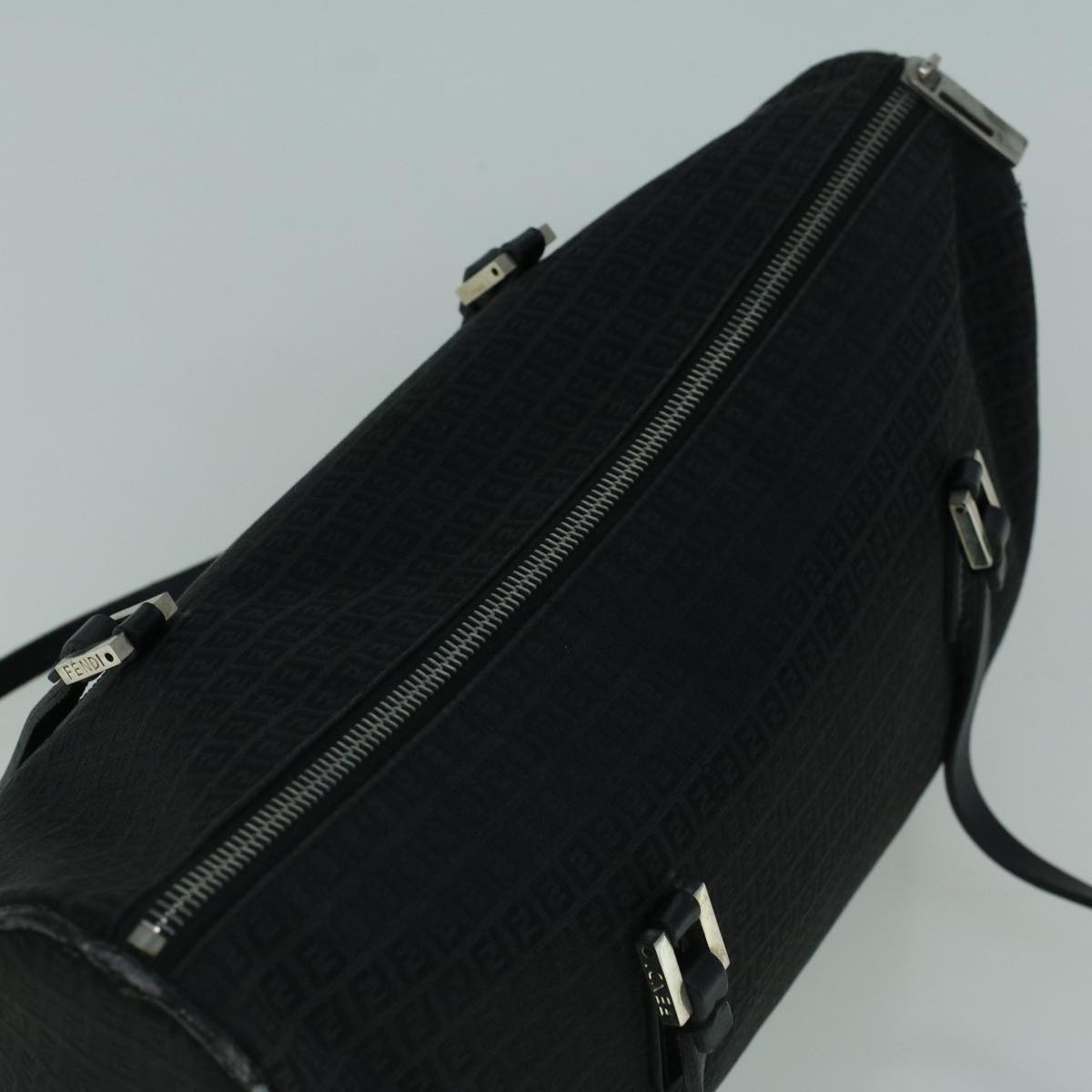 FENDI Zucchino Canvas Tote Bag Black 60395