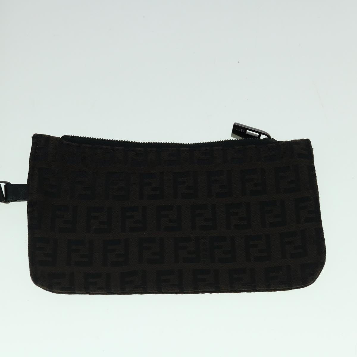 FENDI Zucchino Canvas Tote Bag Brown Black 60396