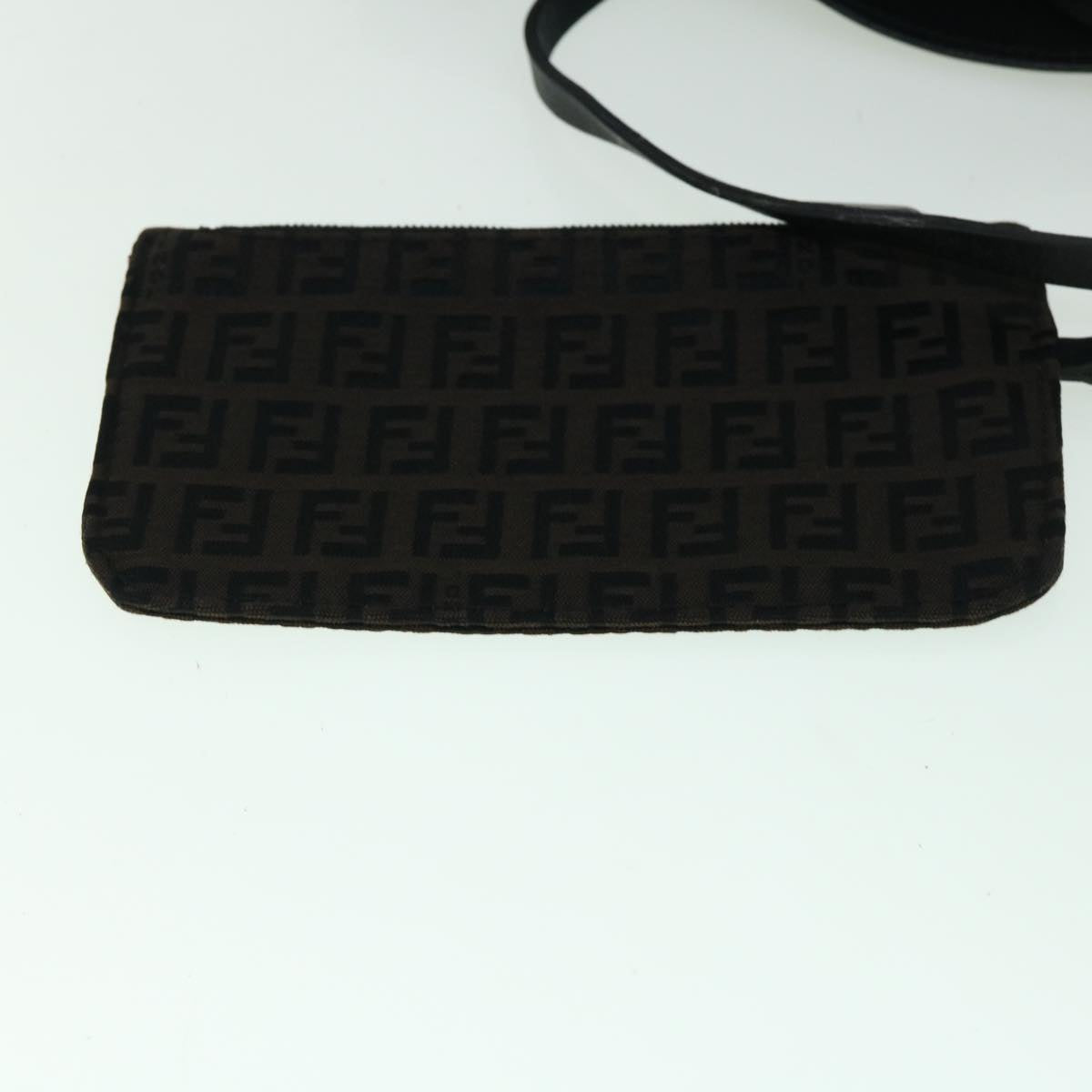 FENDI Zucchino Canvas Tote Bag Brown Black 60396