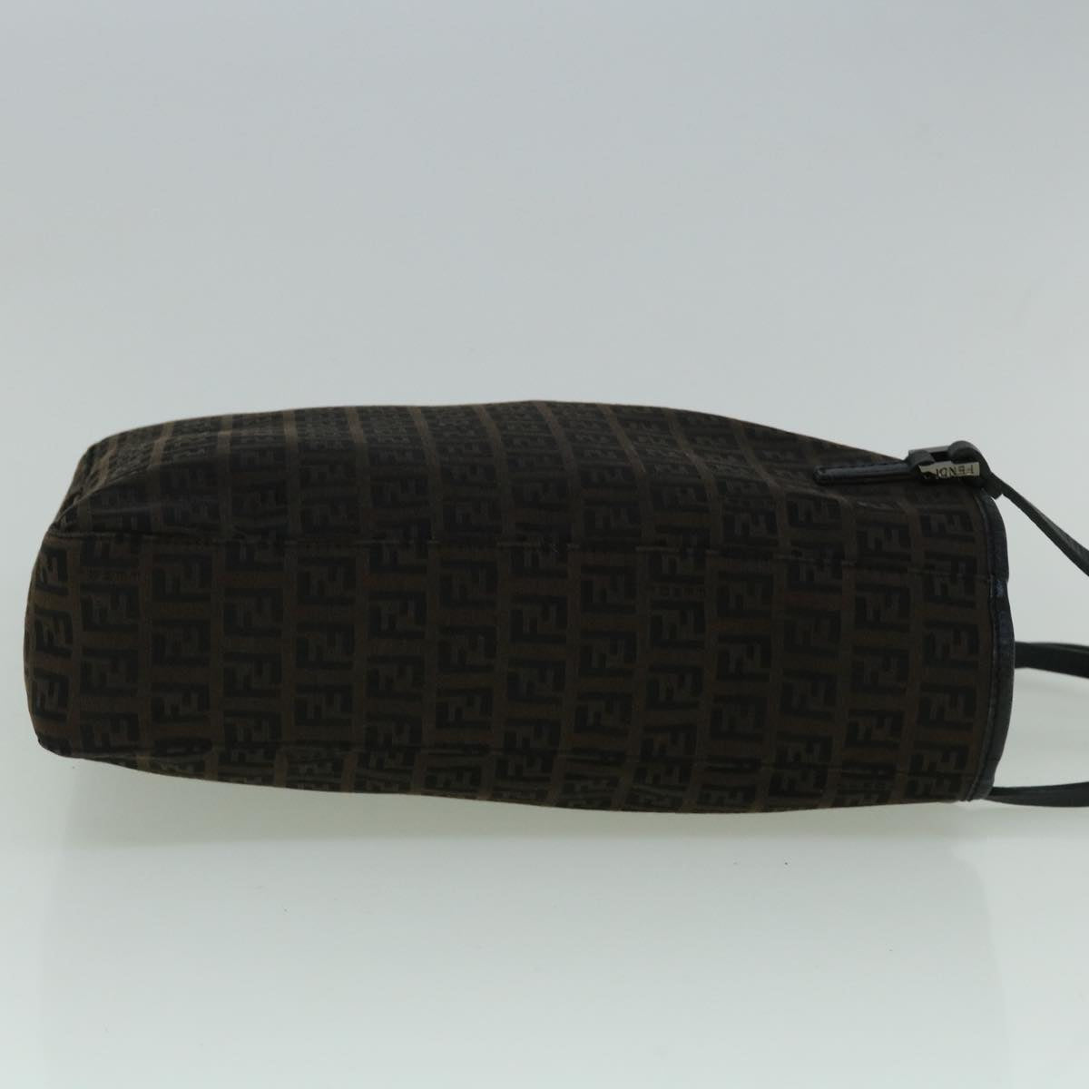 FENDI Zucchino Canvas Tote Bag Brown Black 60396