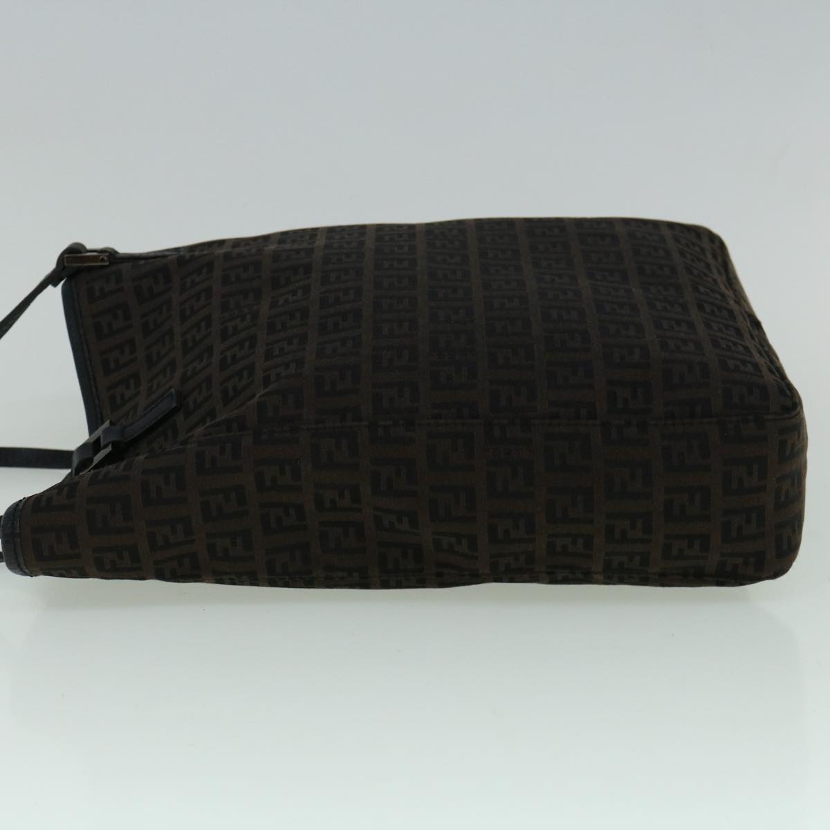FENDI Zucchino Canvas Tote Bag Brown Black 60396