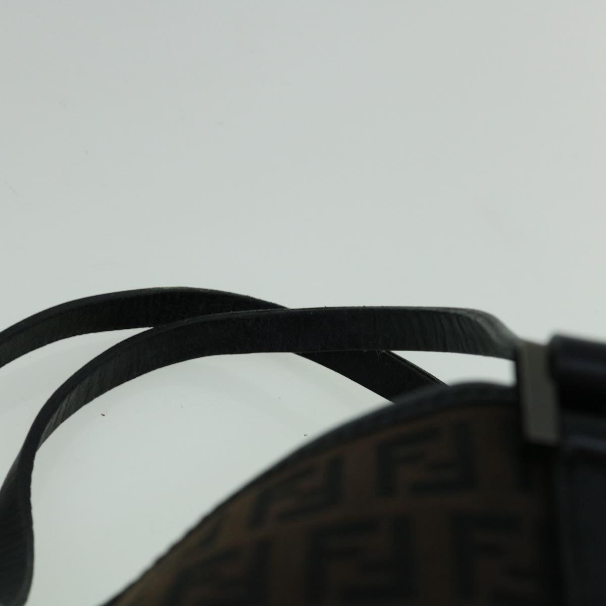 FENDI Zucchino Canvas Tote Bag Brown Black 60396