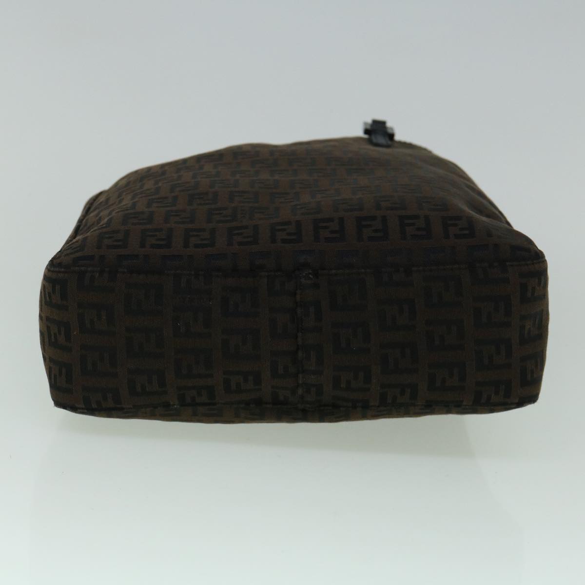 FENDI Zucchino Canvas Tote Bag Brown Black 60396