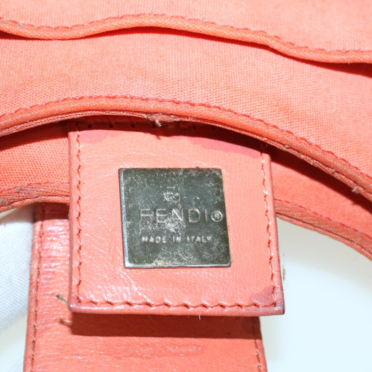 FENDI Mamma Baguette Shoulder Bag Nylon Orange 60423