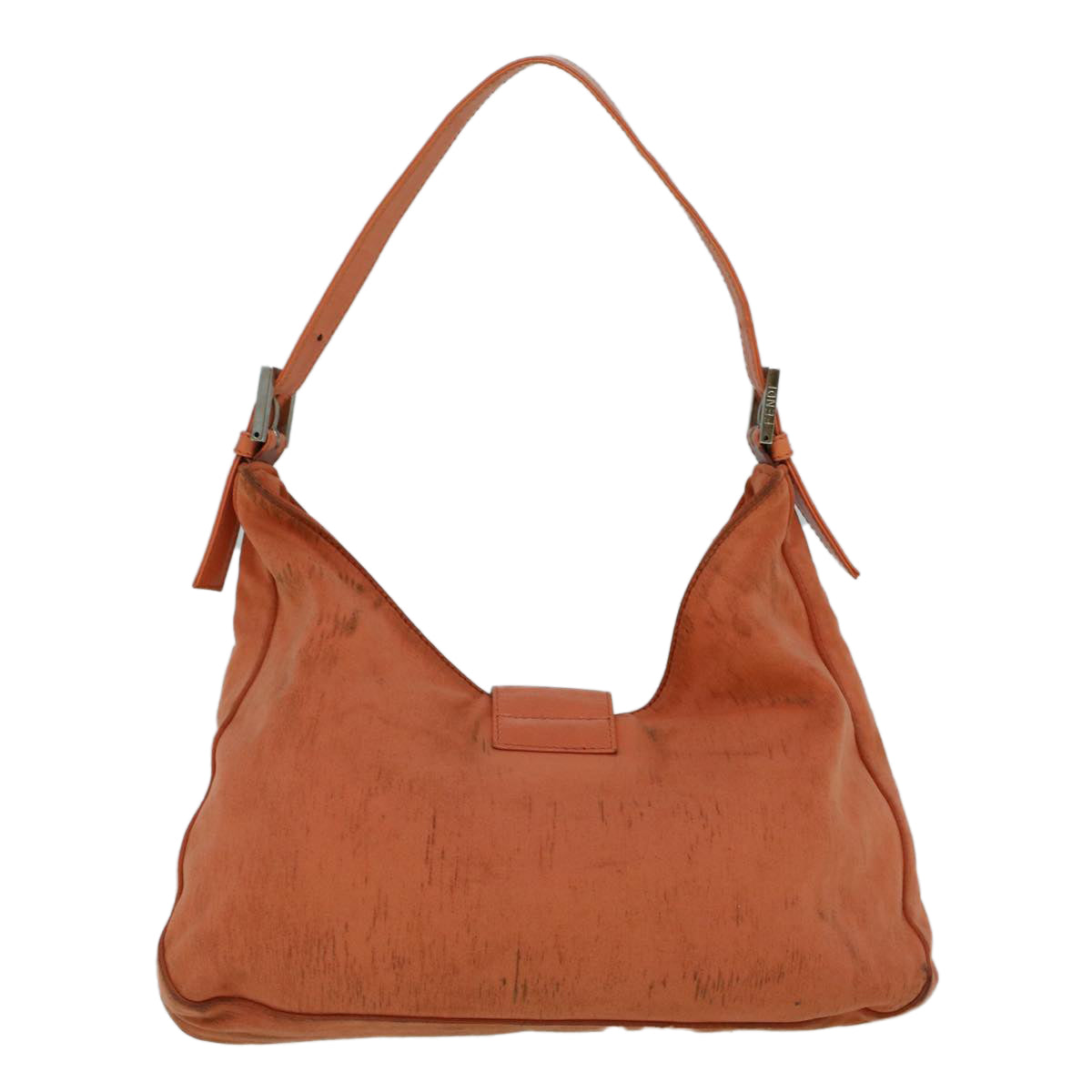 FENDI Mamma Baguette Shoulder Bag Nylon Orange 60423