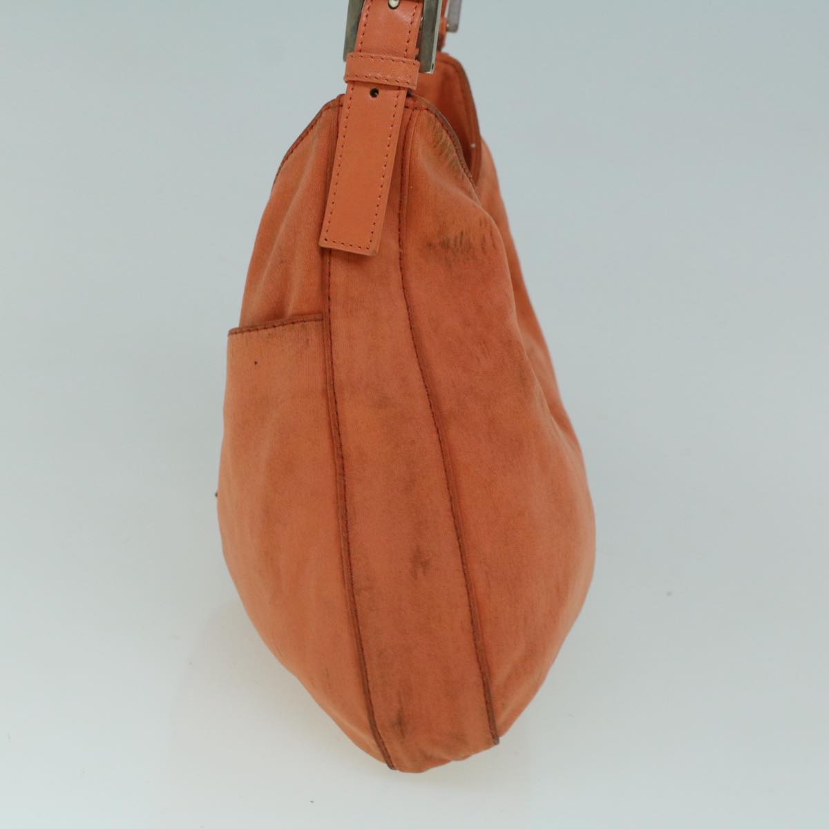 FENDI Mamma Baguette Shoulder Bag Nylon Orange 60423