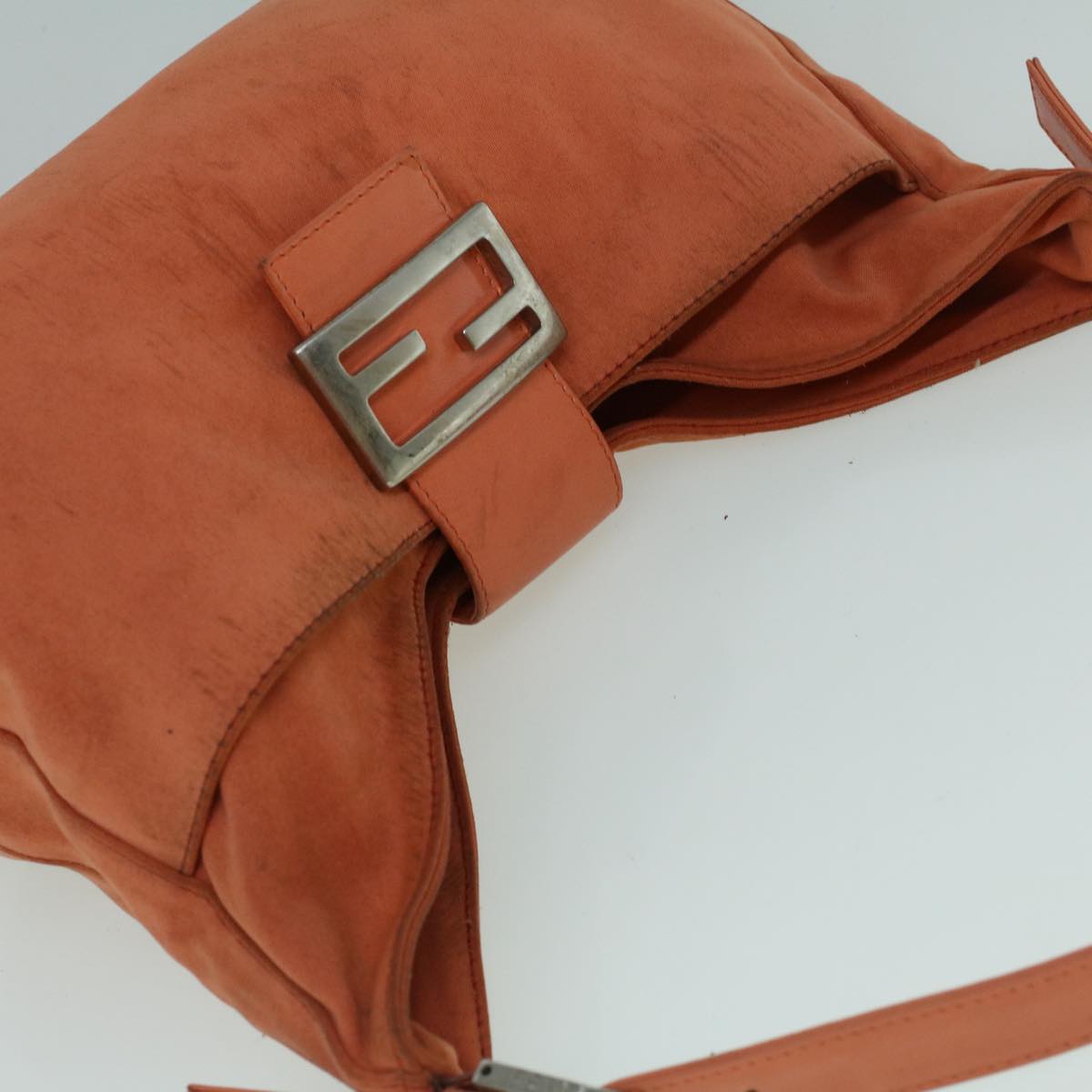 FENDI Mamma Baguette Shoulder Bag Nylon Orange 60423
