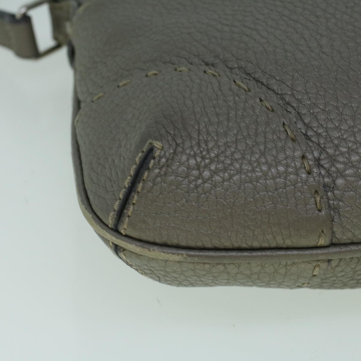 FENDI Shoulder Bag Leather Gray 60425