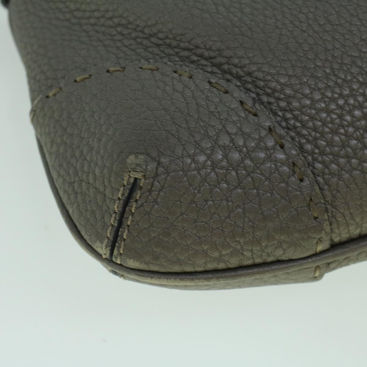 FENDI Shoulder Bag Leather Gray 60425
