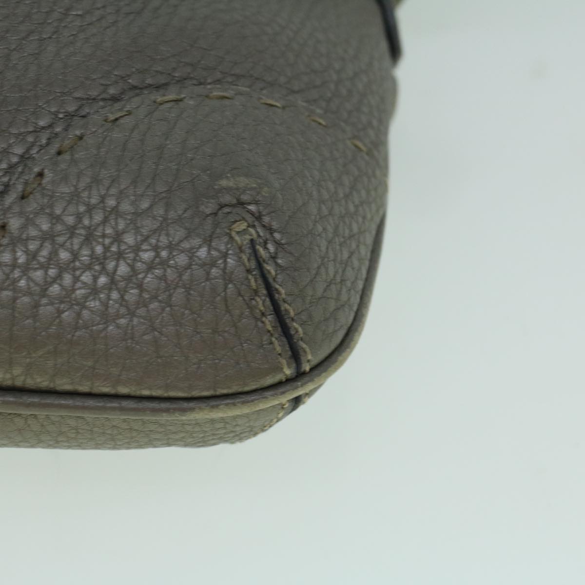 FENDI Shoulder Bag Leather Gray 60425