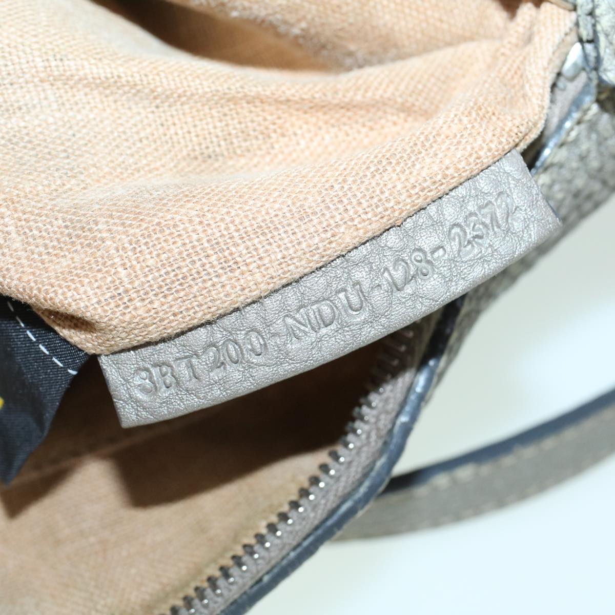 FENDI Shoulder Bag Leather Gray 60425