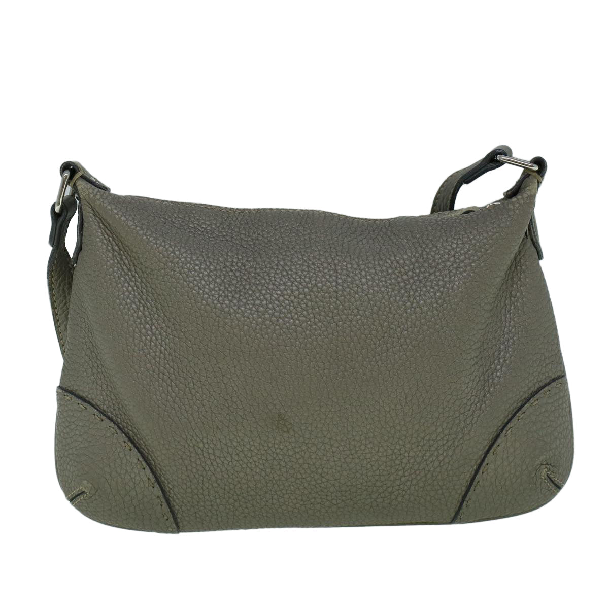 FENDI Shoulder Bag Leather Gray 60425