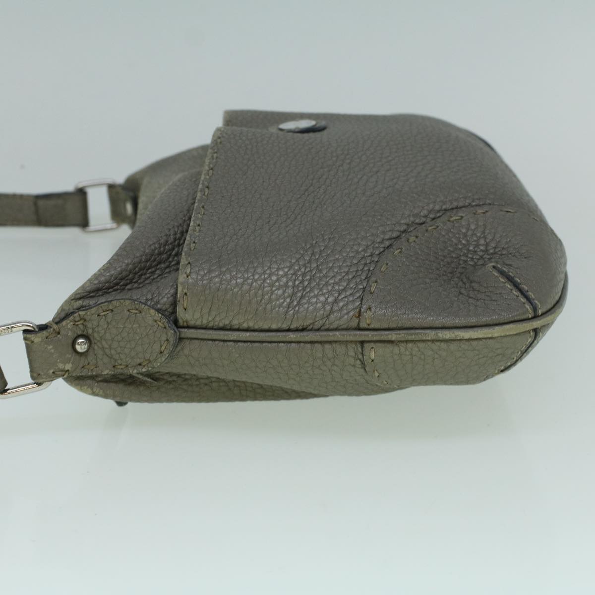 FENDI Shoulder Bag Leather Gray 60425