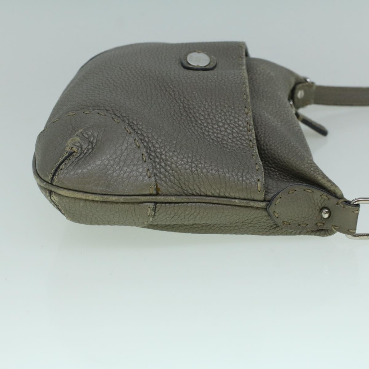 FENDI Shoulder Bag Leather Gray 60425