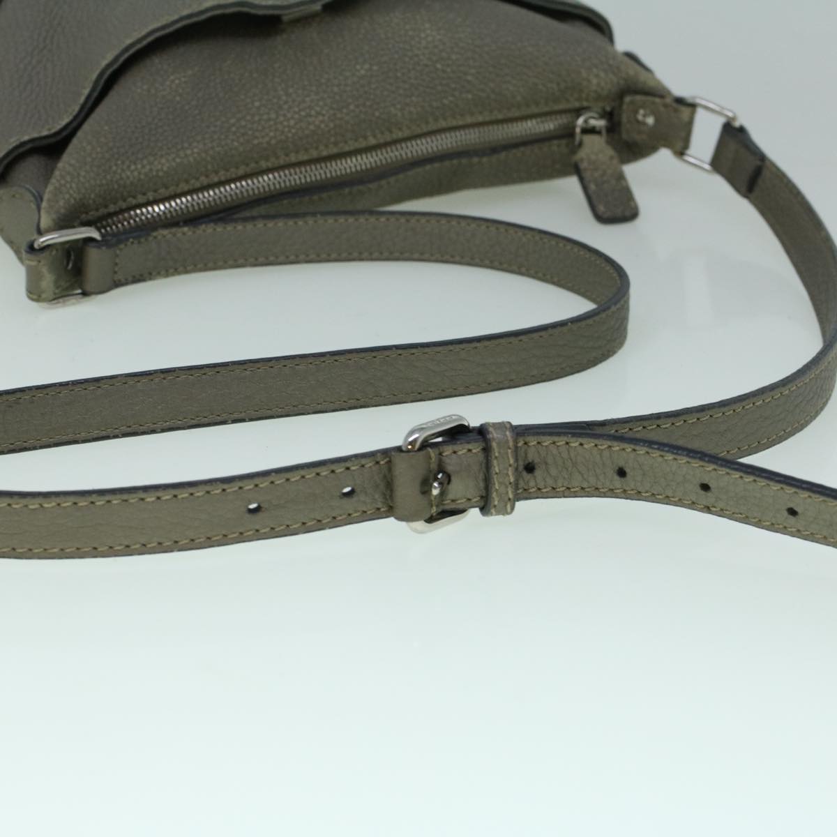 FENDI Shoulder Bag Leather Gray 60425