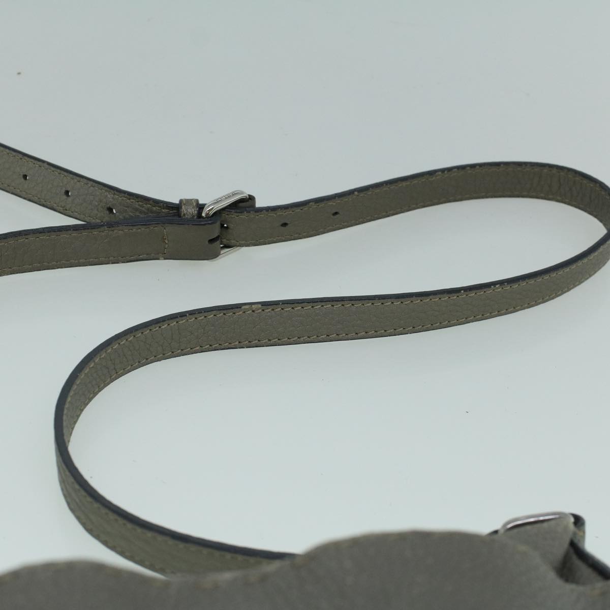 FENDI Shoulder Bag Leather Gray 60425