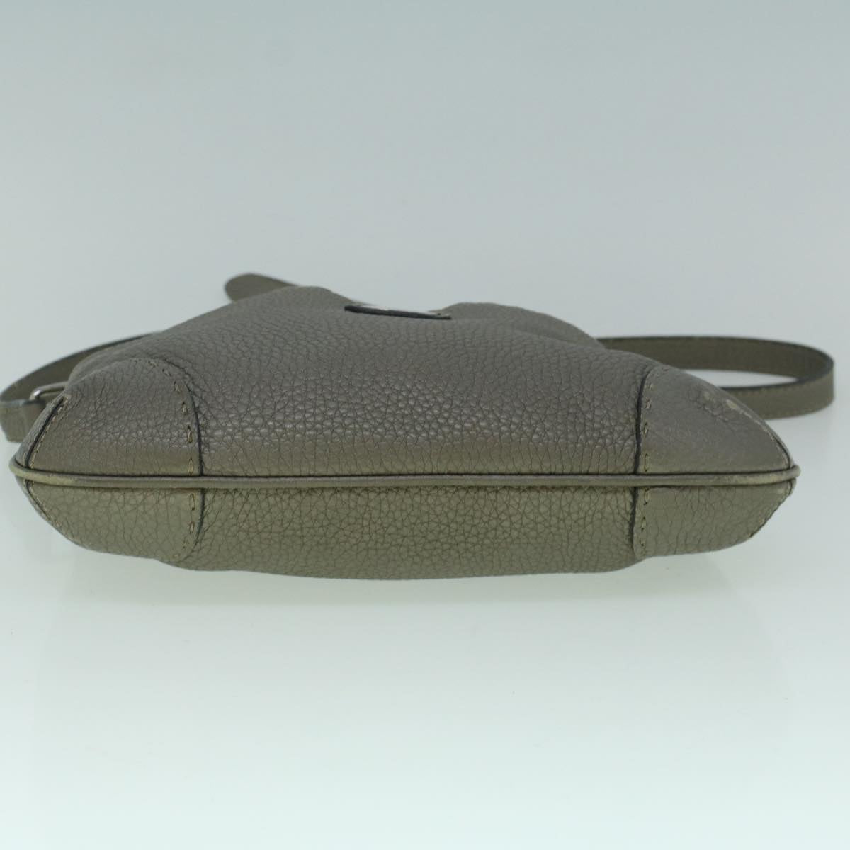 FENDI Shoulder Bag Leather Gray 60425