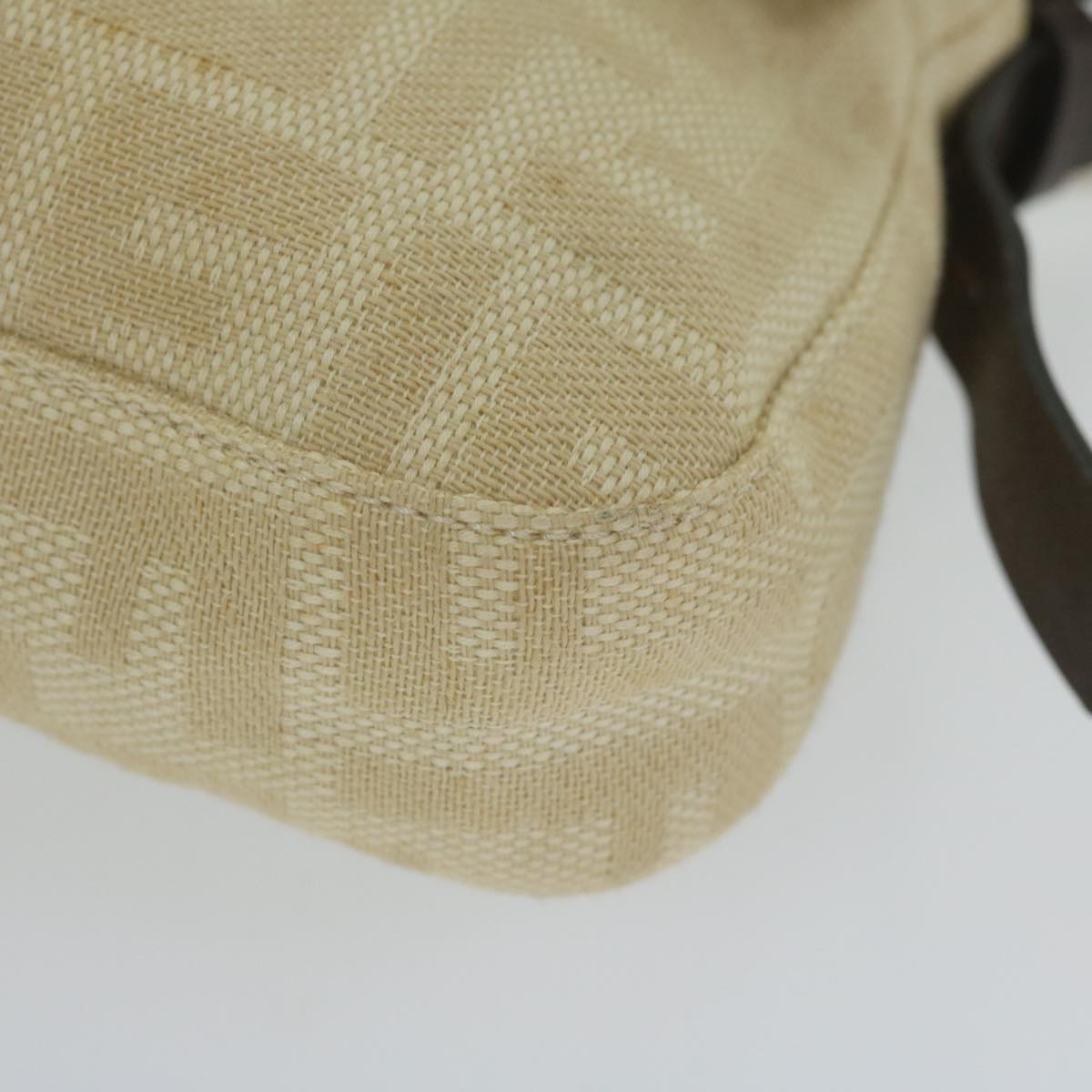 FENDI Zucca Canvas Mamma Baguette Shoulder Bag Canvas Leather Beige 60498