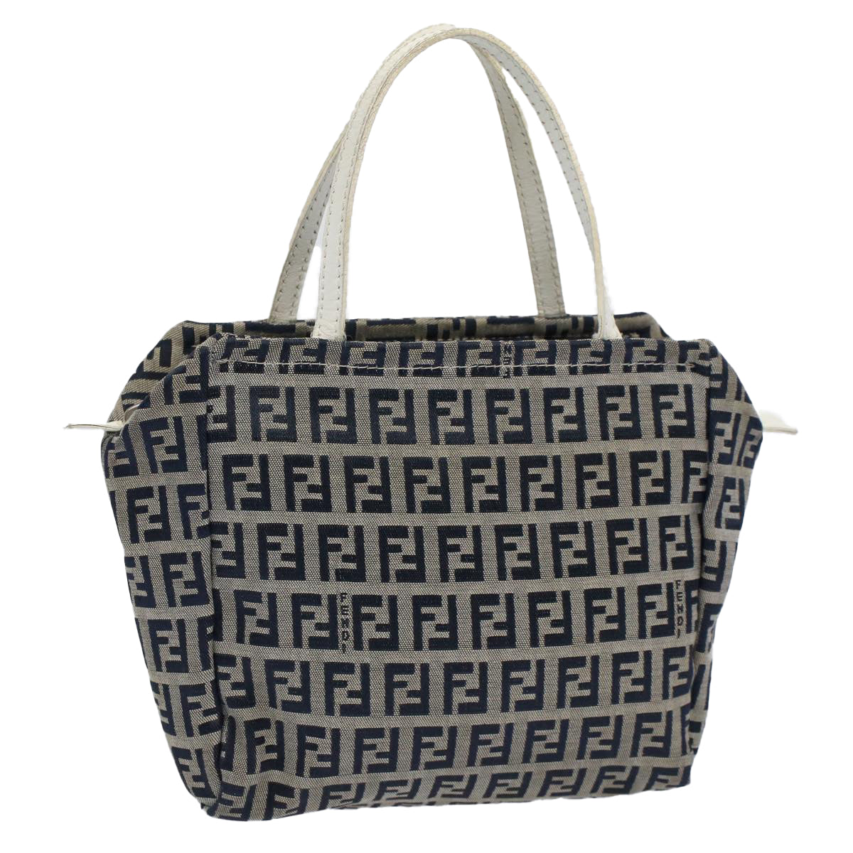 FENDI Zucchino Canvas Hand Bag Navy 60500