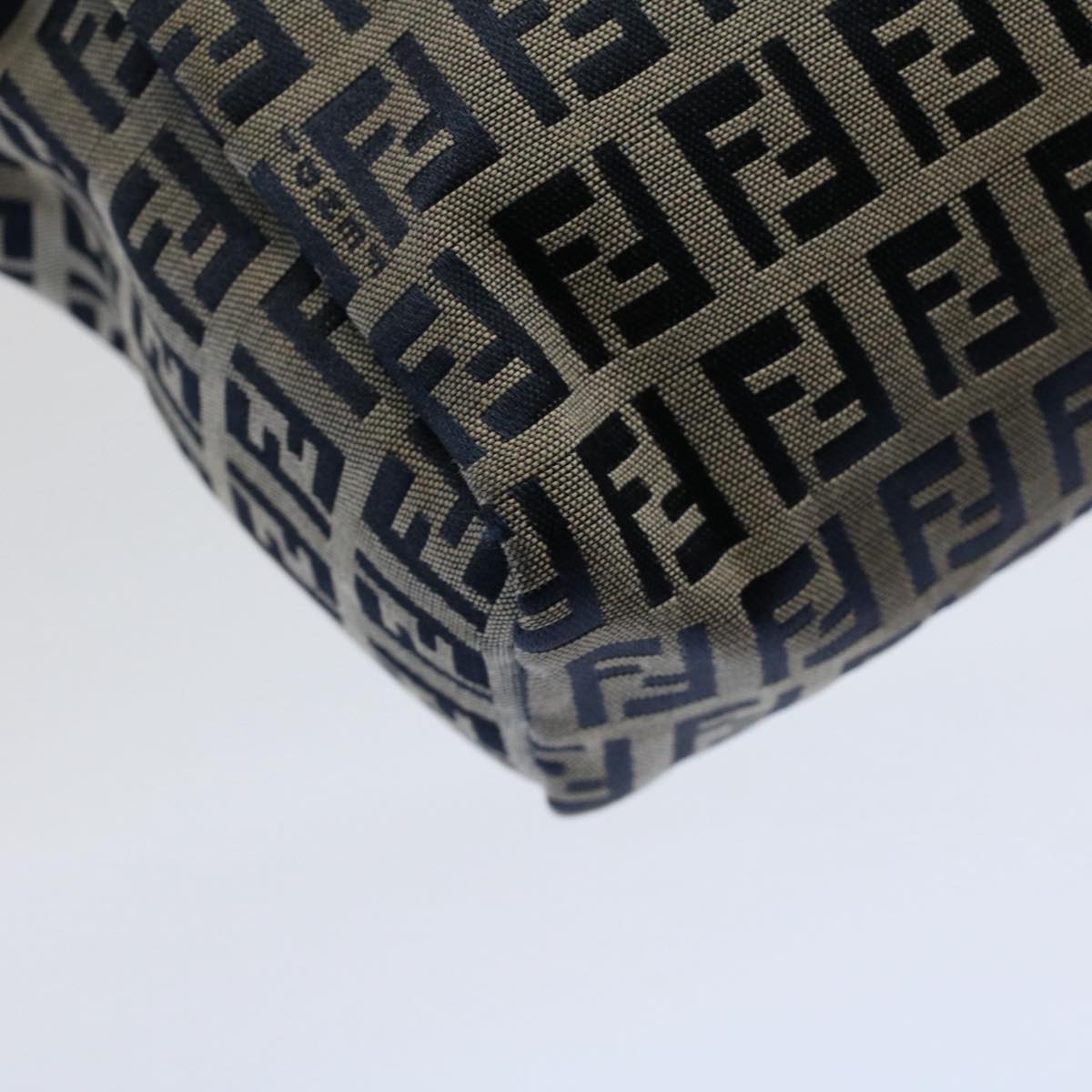 FENDI Zucchino Canvas Hand Bag Navy 60500