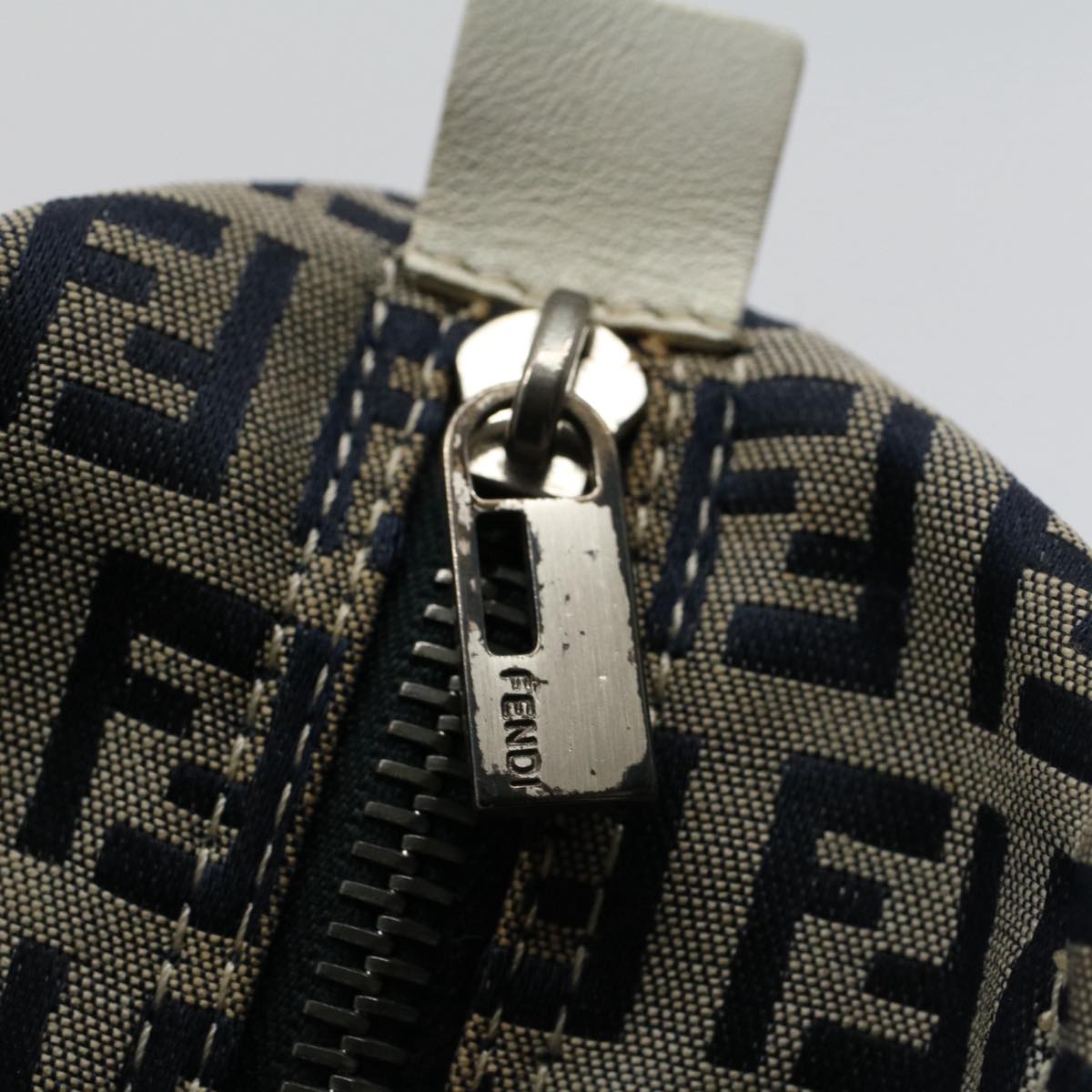 FENDI Zucchino Canvas Hand Bag Navy 60500