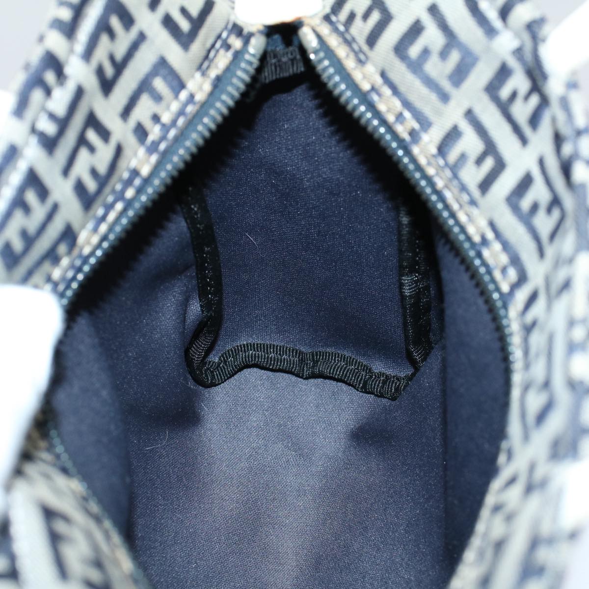 FENDI Zucchino Canvas Hand Bag Navy 60500