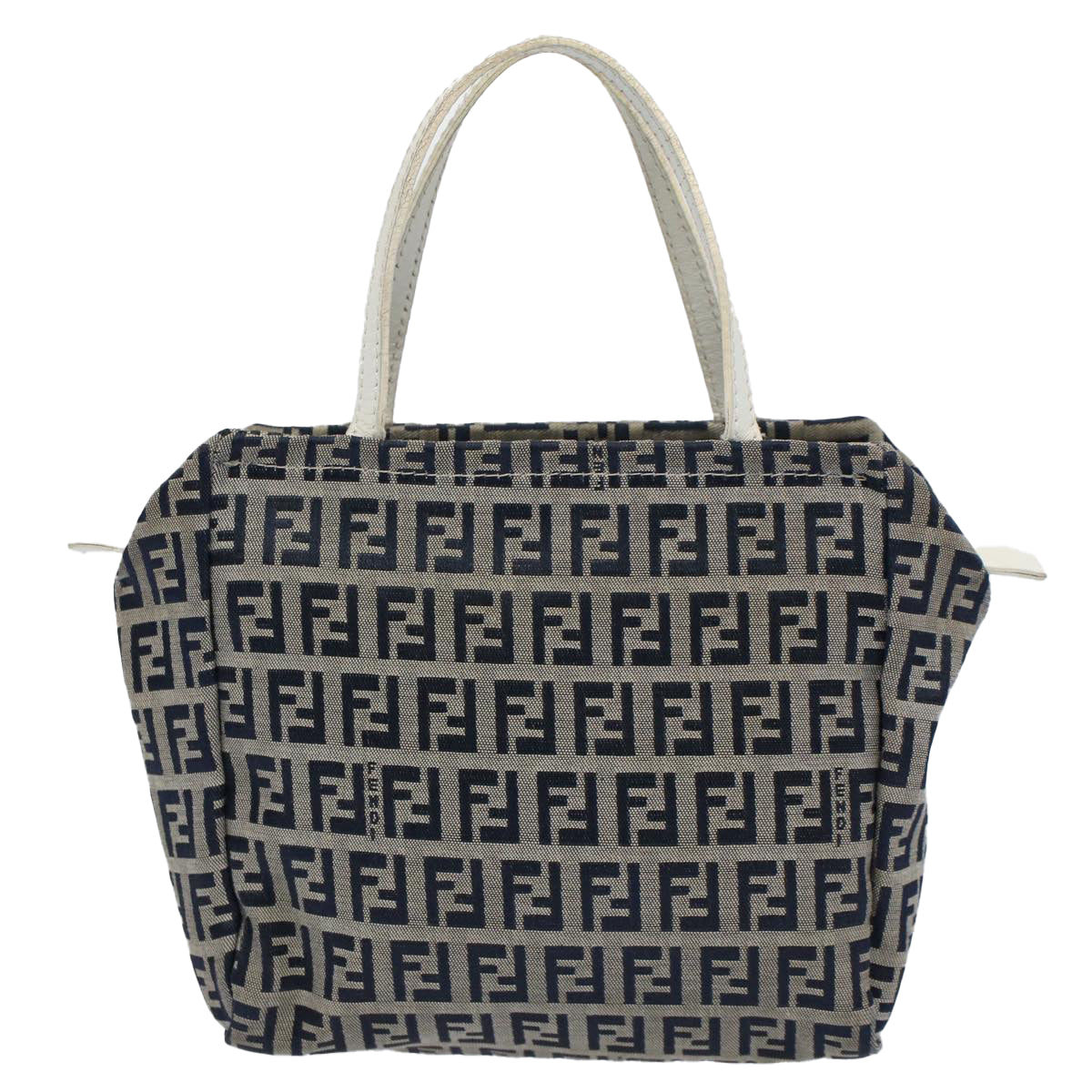 FENDI Zucchino Canvas Hand Bag Navy 60500