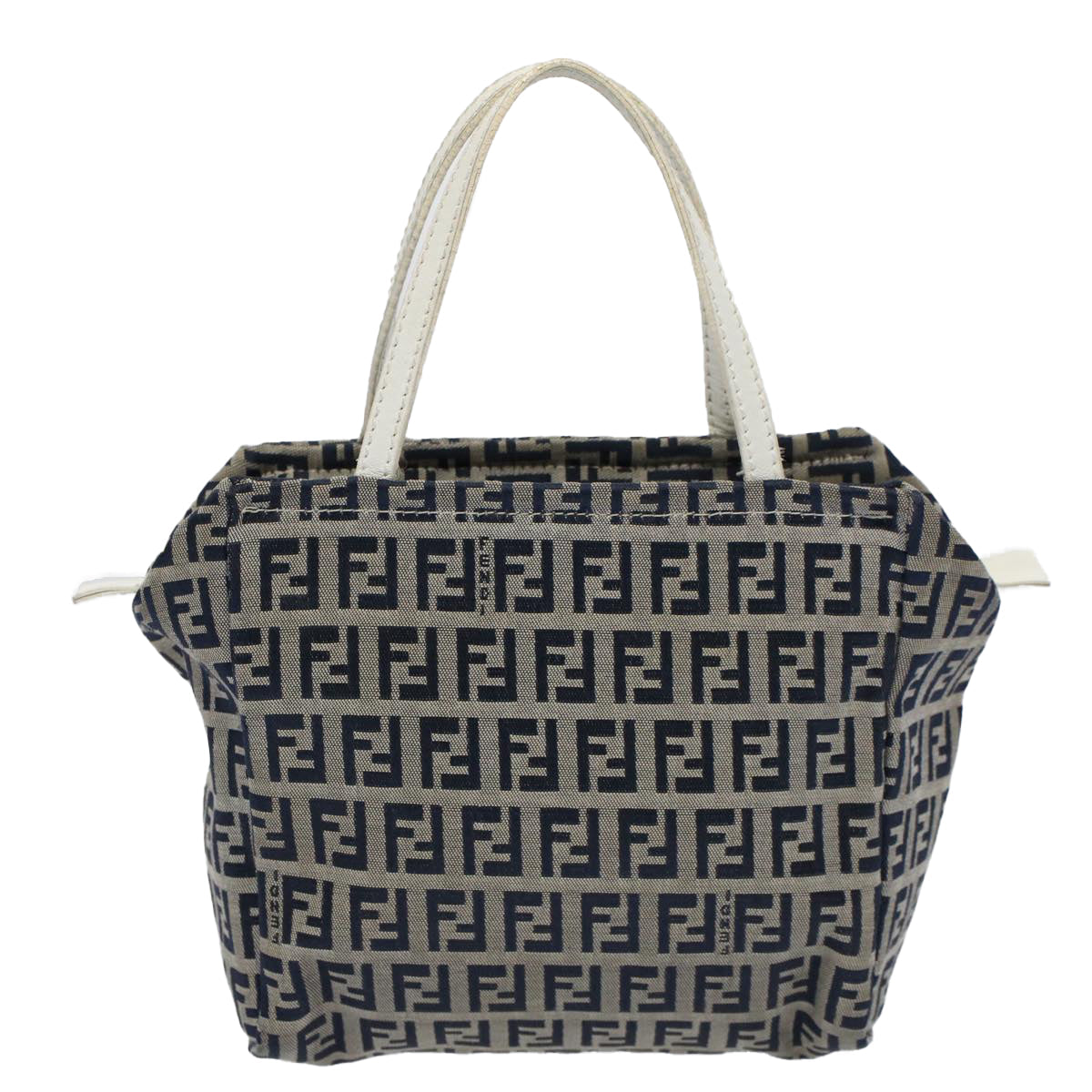 FENDI Zucchino Canvas Hand Bag Navy 60500