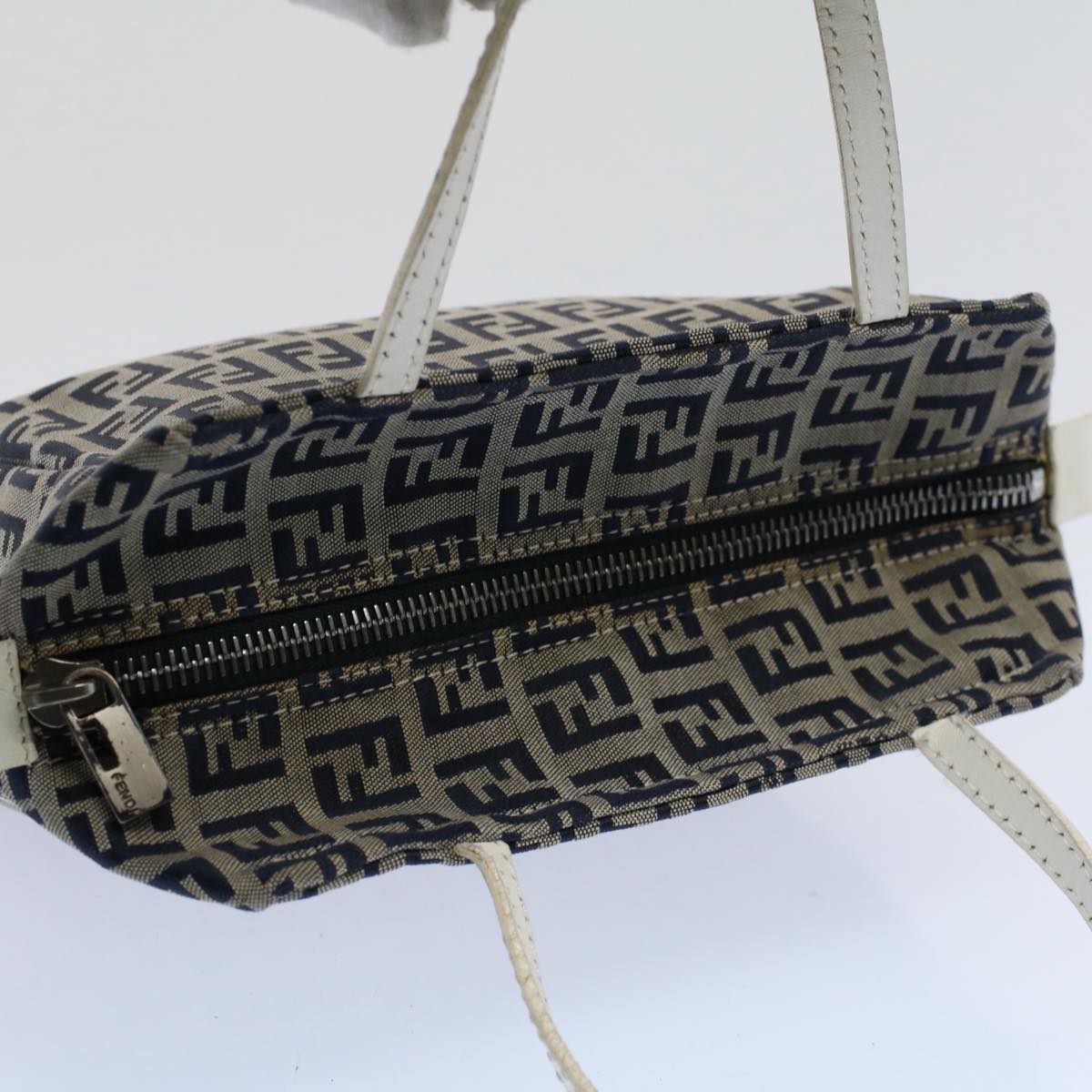 FENDI Zucchino Canvas Hand Bag Navy 60500