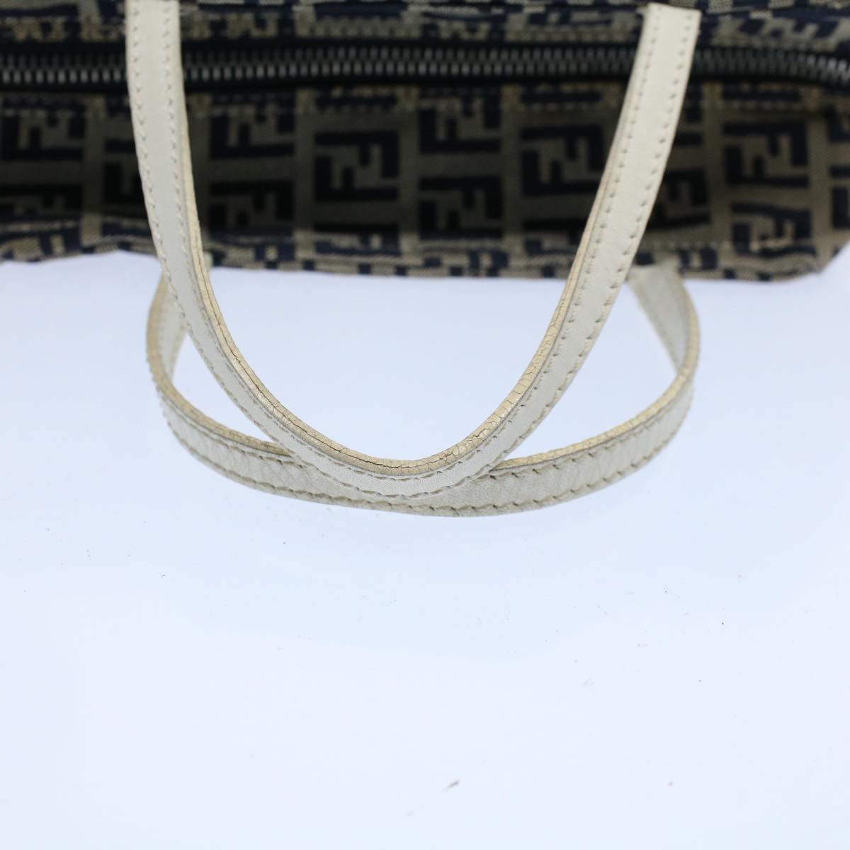 FENDI Zucchino Canvas Hand Bag Navy 60500