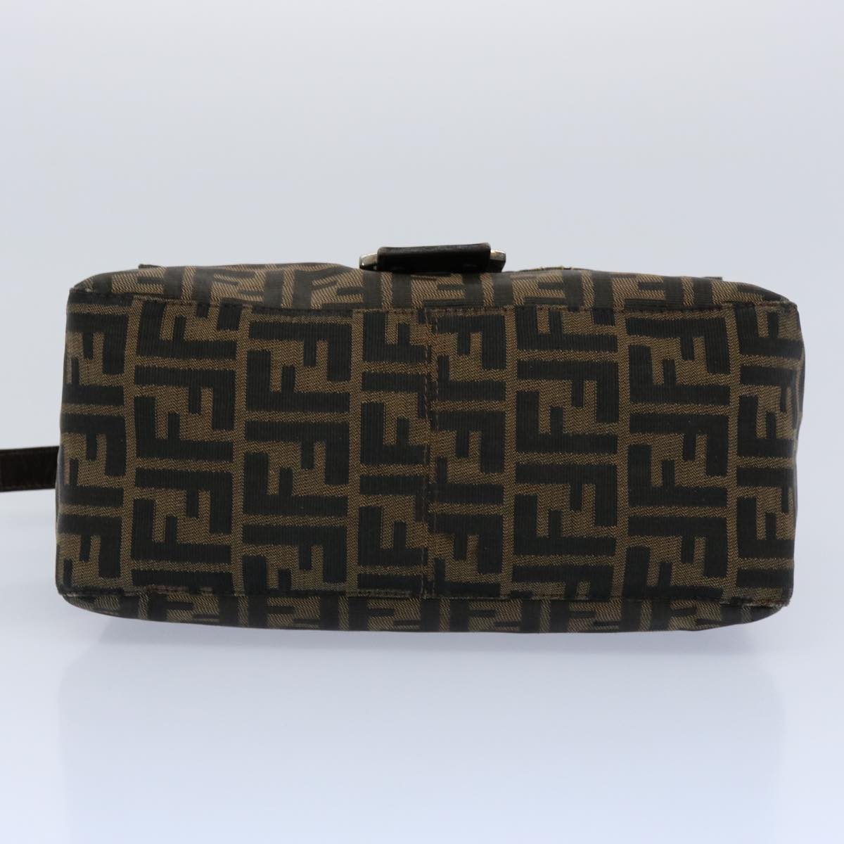 FENDI Zucca Canvas Mamma Baguette Shoulder Bag Black Brown 60535