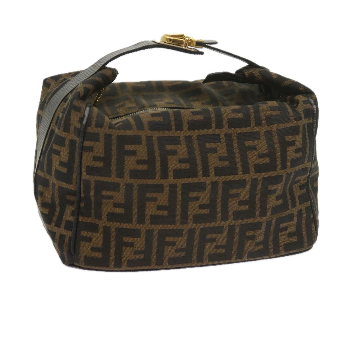 FENDI Zucca Canvas Vanity Cosmetic Pouch Black Brown 60536
