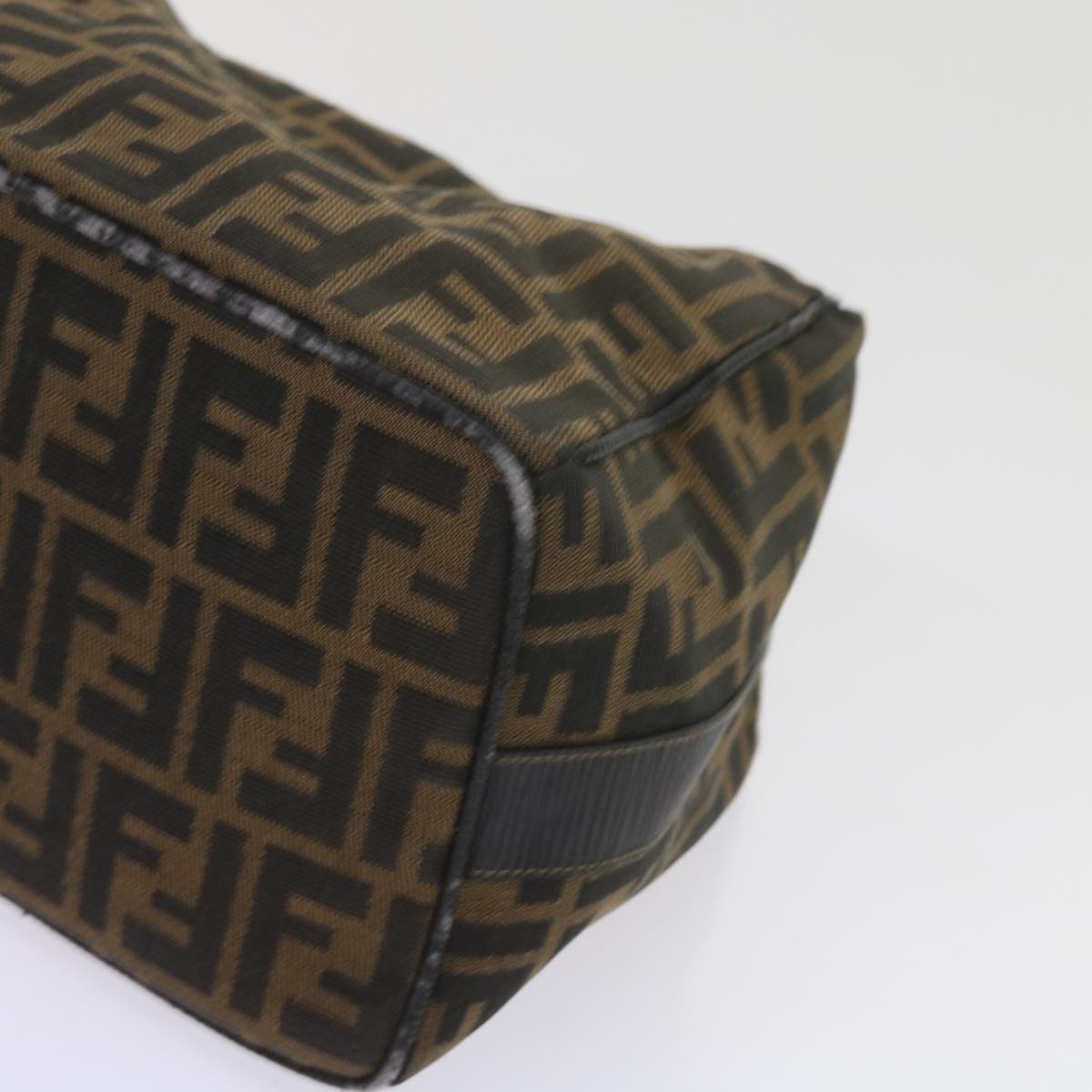 FENDI Zucca Canvas Vanity Cosmetic Pouch Black Brown 60536