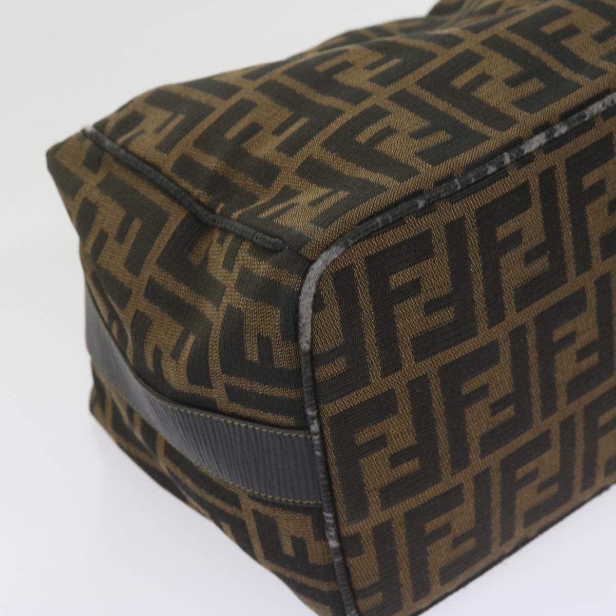 FENDI Zucca Canvas Vanity Cosmetic Pouch Black Brown 60536