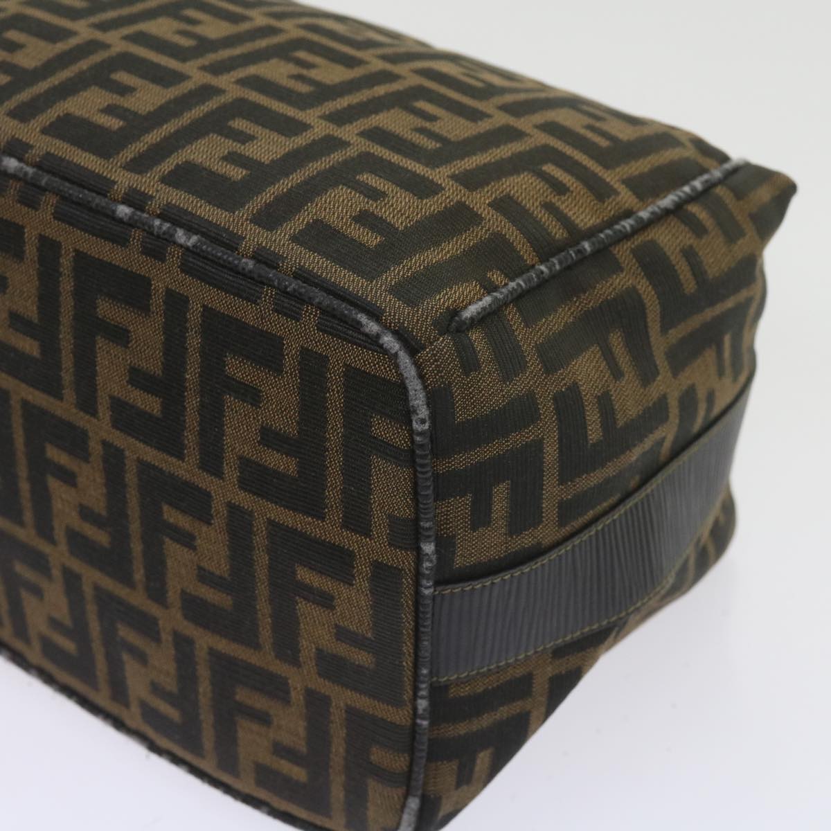 FENDI Zucca Canvas Vanity Cosmetic Pouch Black Brown 60536