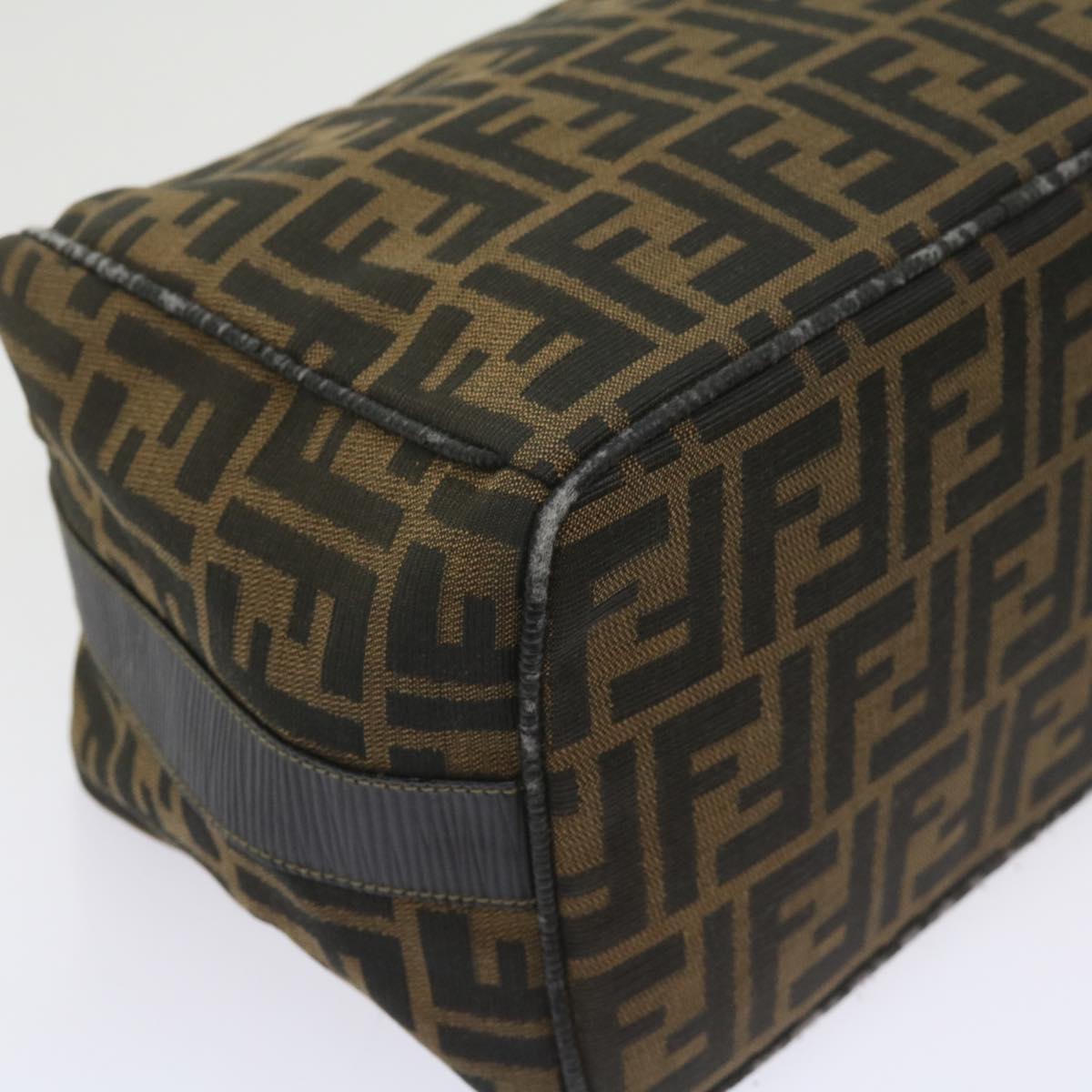 FENDI Zucca Canvas Vanity Cosmetic Pouch Black Brown 60536