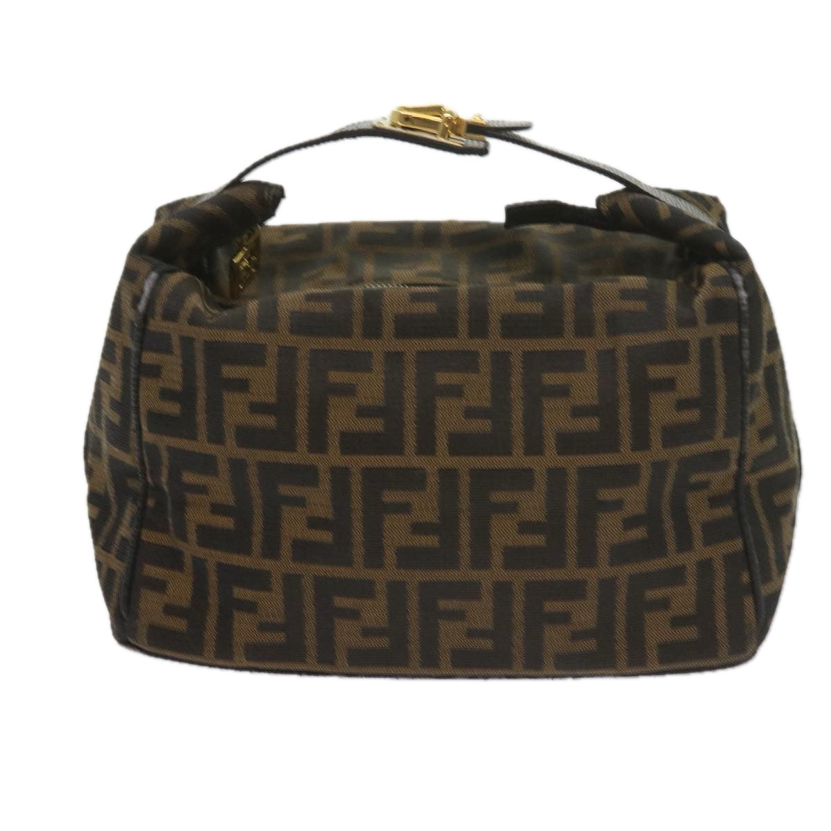 FENDI Zucca Canvas Vanity Cosmetic Pouch Black Brown 60536