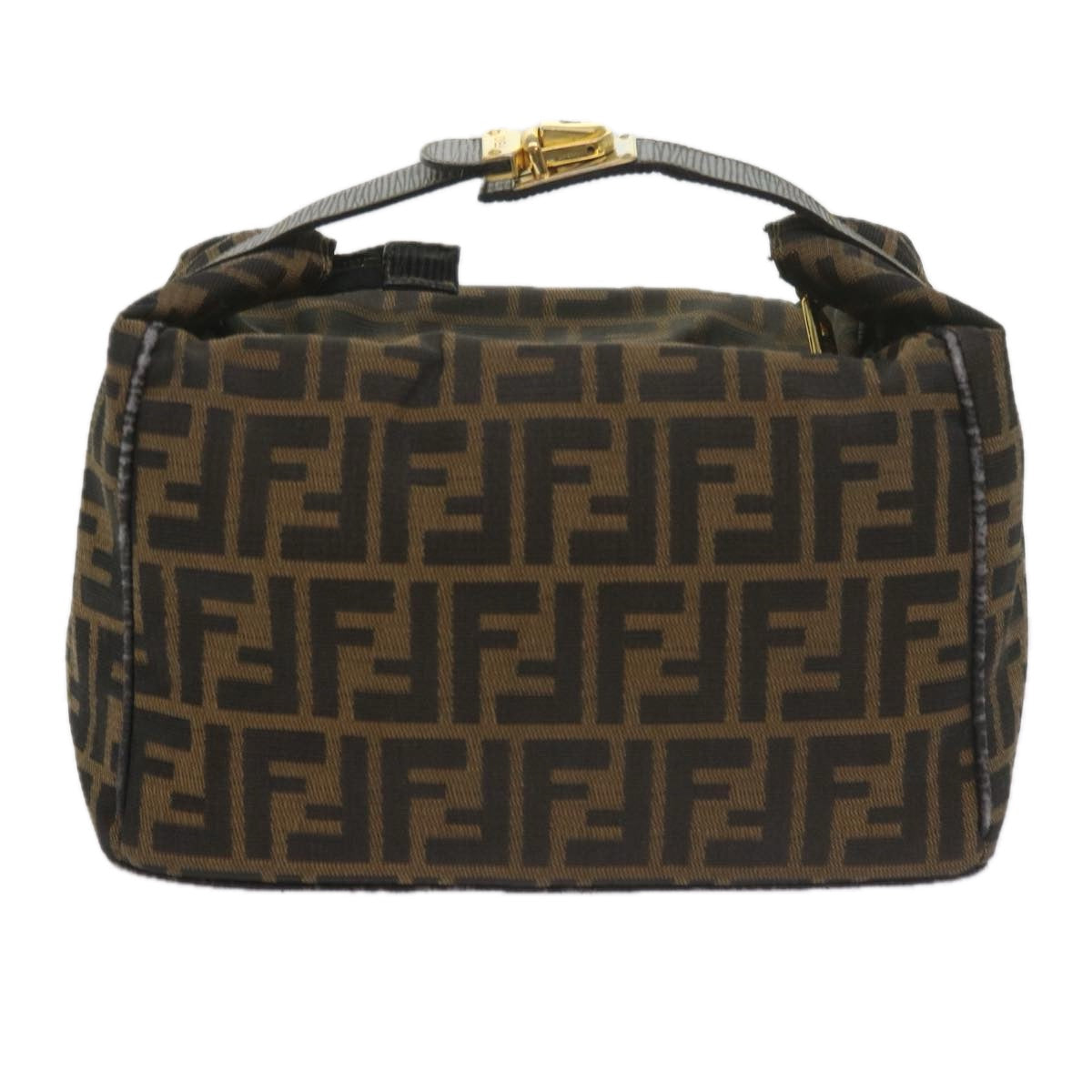 FENDI Zucca Canvas Vanity Cosmetic Pouch Black Brown 60536