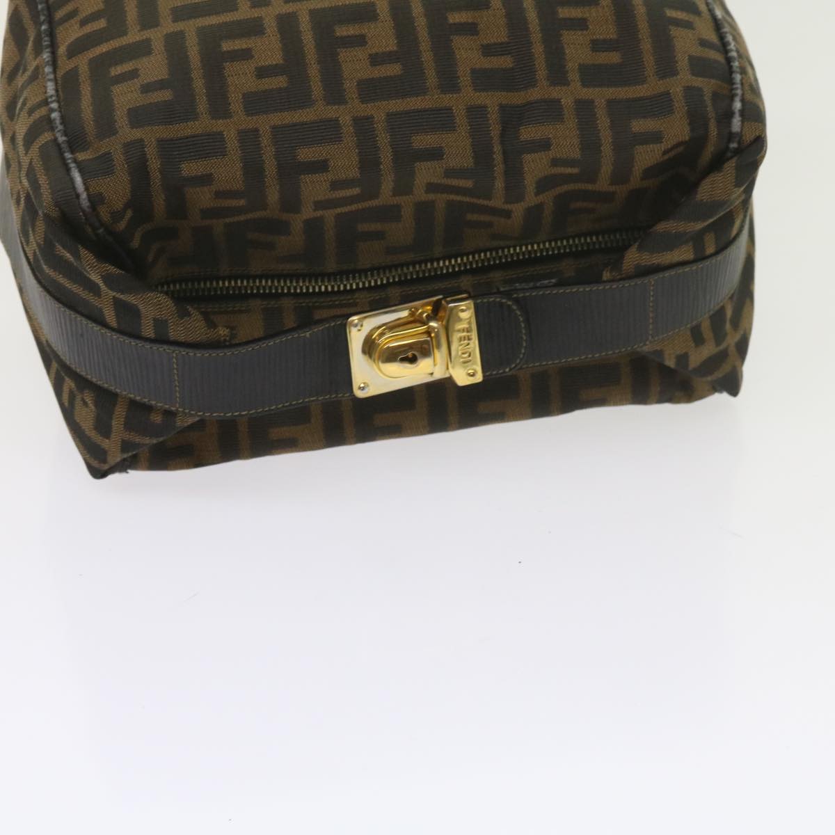 FENDI Zucca Canvas Vanity Cosmetic Pouch Black Brown 60536