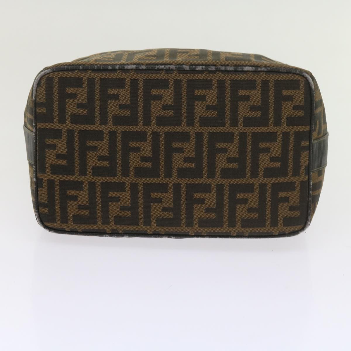 FENDI Zucca Canvas Vanity Cosmetic Pouch Black Brown 60536