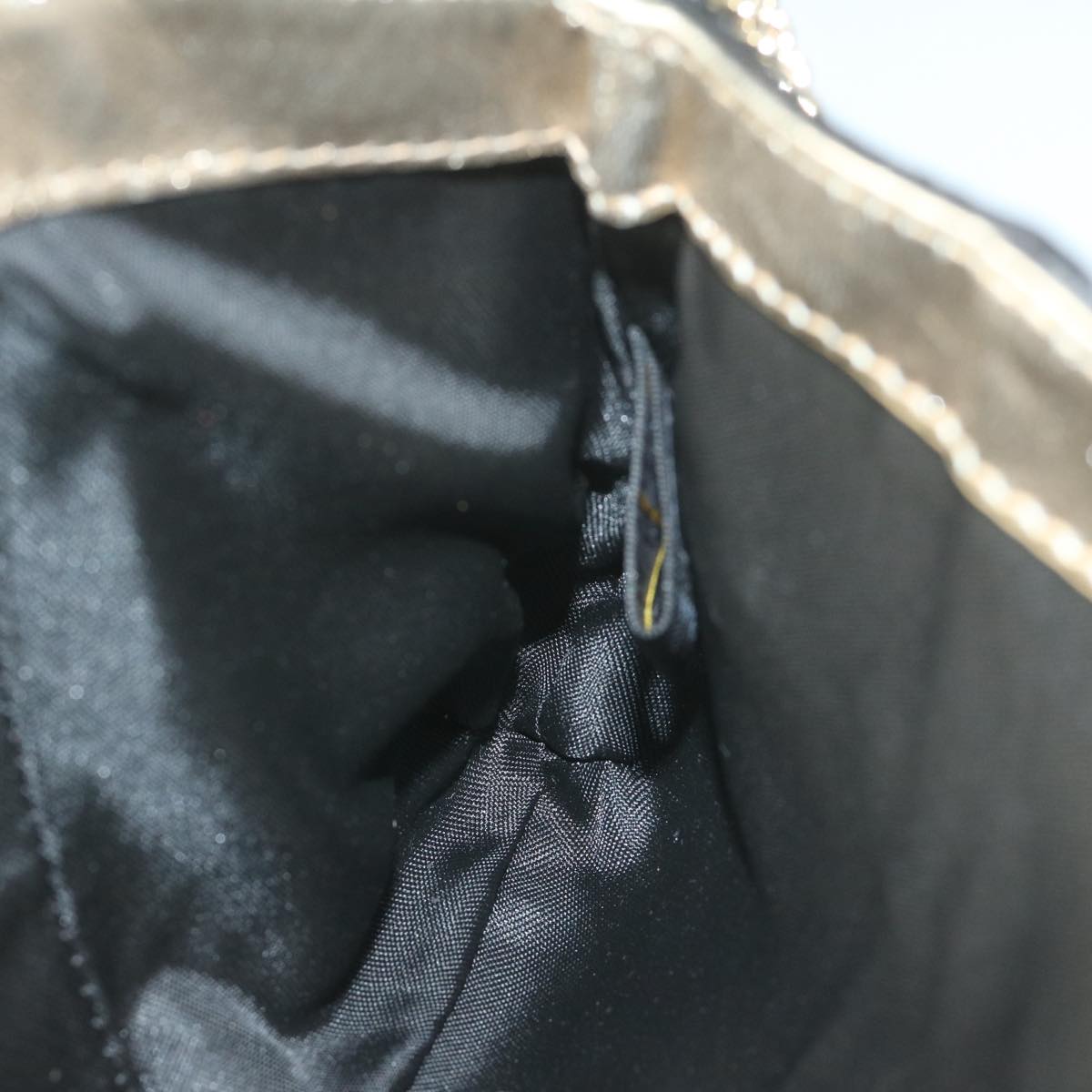 FENDI Zucchino Canvas Shoulder Bag Black 60578