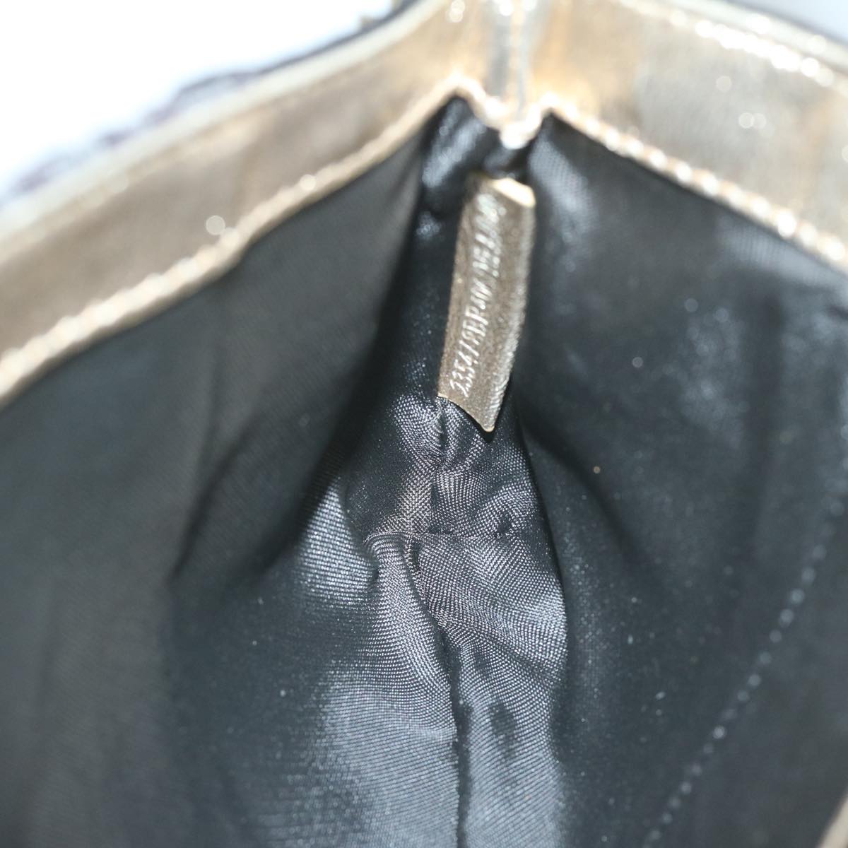 FENDI Zucchino Canvas Shoulder Bag Black 60578