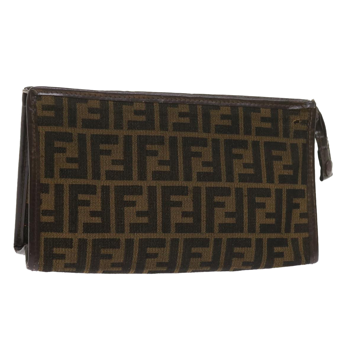 FENDI Zucca Canvas Clutch Bag Black Brown 60602
